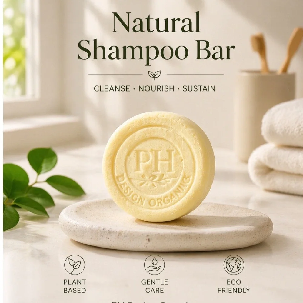 PH Design Organics Natural Shampoo Bar Aragon Oil Eco‎ Bar; White Citrus & Sage